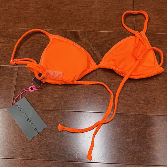 South beach neon orange size 6 triangle bikini top - Picture 2 of 2